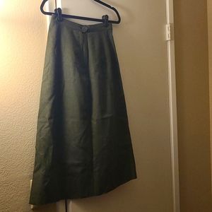 Vintage Olive Green Wool Skirt